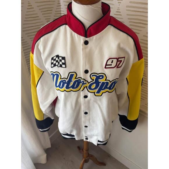 Adult Medium Moto Sport Canvas Color-block Jacket NWOT - Picture 7 of 9
